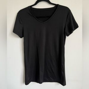 Unbranded Basic V-Neck Short Sleeve T-Shirt - Black - S Small